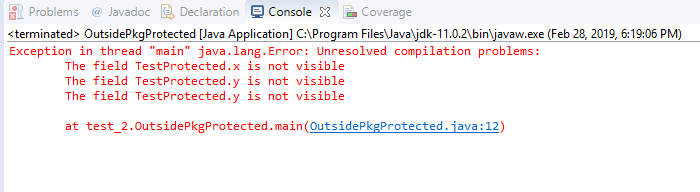 output_Protected_access specifier error