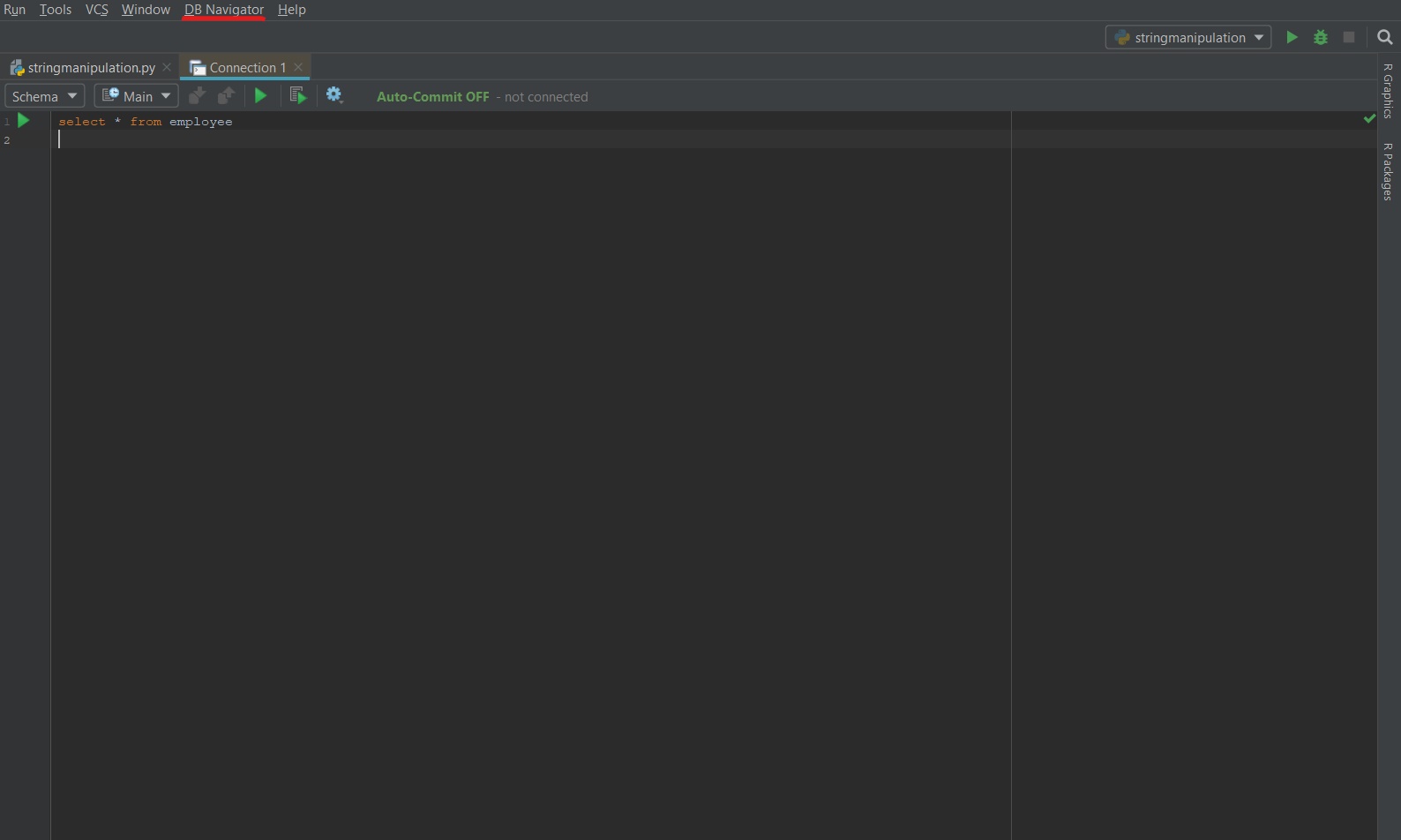 Pycharm MySQL Console